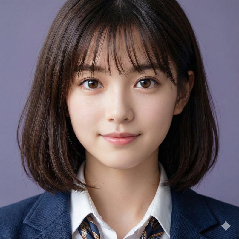 Nano Banana 2 AI generated Asian schoolgirl portrait